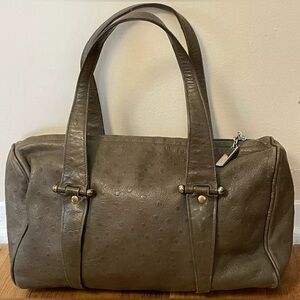 JOAN & DAVID brown leather satchel shoulder bag and